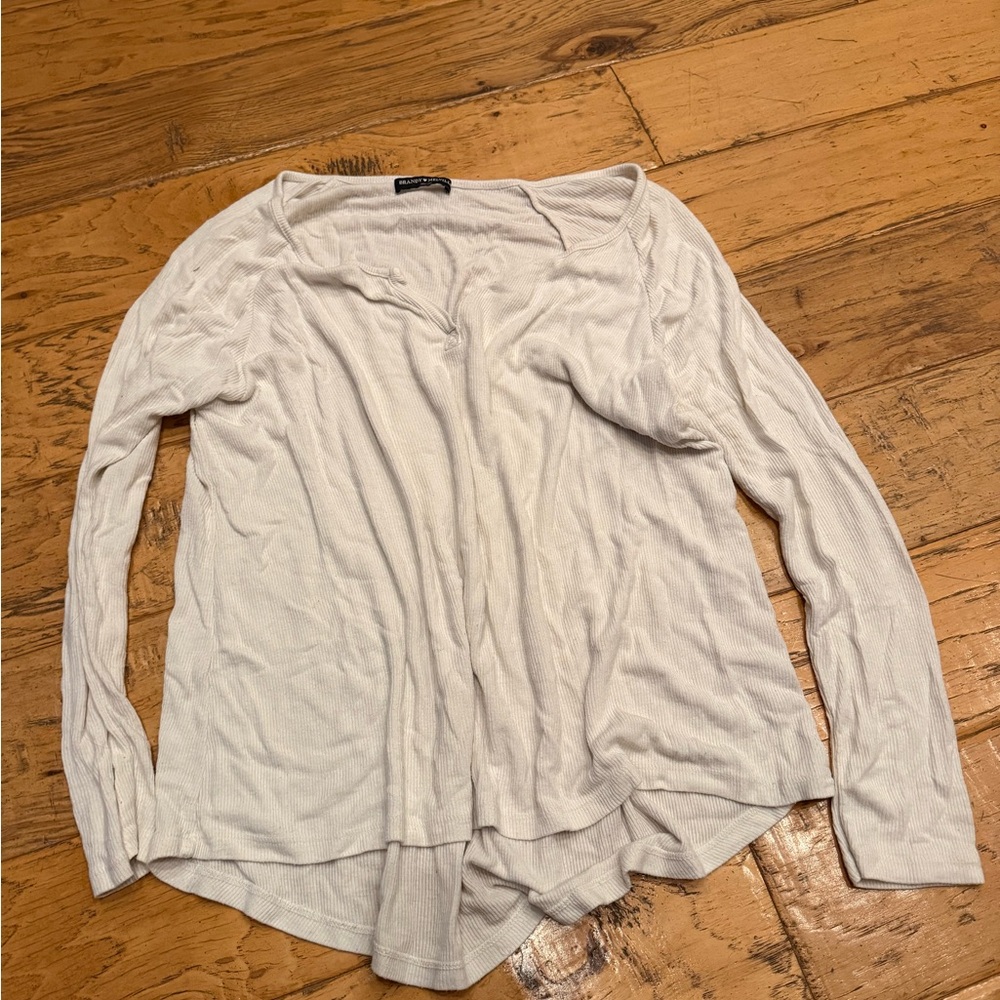 Brandy Melville Women's White Long Sleeve Top